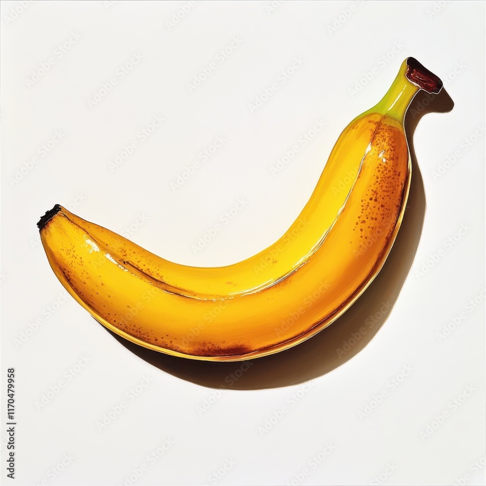 Poster Sliced ripe banana on a smooth surface showcasing its vibrant color and texture in natural light