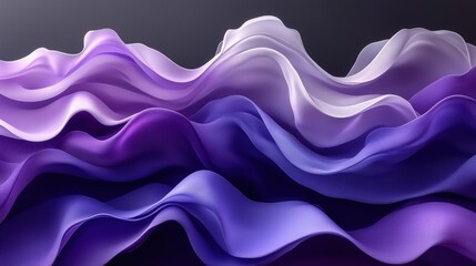 Abstract waves of fabric in shades of purple and white, creating a smooth, flowing texture.