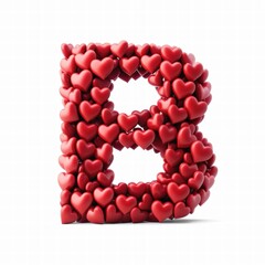 Heart Shaped Letters for Valentine's Celebration, Valentine's Day Word Design. Generative AI