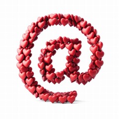 Heart Shaped Letters for Valentine's Celebration, Valentine's Day Word Design. Generative AI