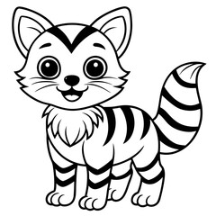 Cute Animals Coloring Book Page with Bold Line Art