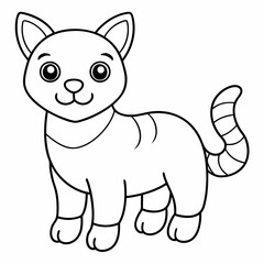 Cute Animals Coloring Book Page with Bold Line Art