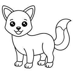 Cute Animals Coloring Book Page with Bold Line Art