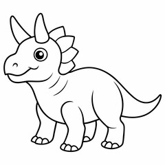 Kids Coloring Book Page Cute Lajkaceratops Dinosaur Illustration
