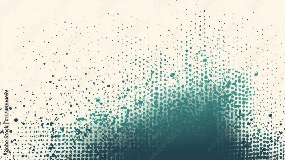 Leinwandbilder halftone composition with cool teal fading creating a mesmerizing visual pattern for creative projec