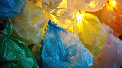 Illuminated Plastic Bags Art Installation