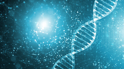 DNA chain structure cyberspace background illustration.