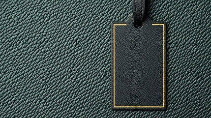 Elegant Black Matte Metal Tag with Gold Etching