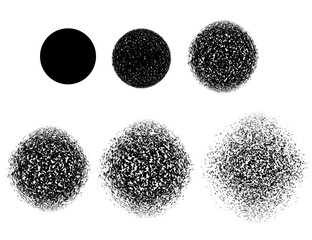 Series of black circles with varying degrees of blurriness. The circles are arranged in a row, with the first one being the most clear and the last one being the most blurry