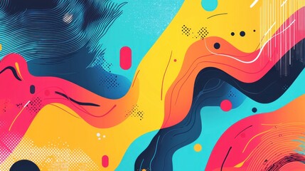 Abstract Colorful Swirls and Shapes Design