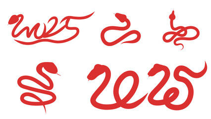 Happy Chinese New Year 2025 background, year of the snake Chinese style on Chinese New Year's Day , Flat Modern design , illustration Vector EPS 10