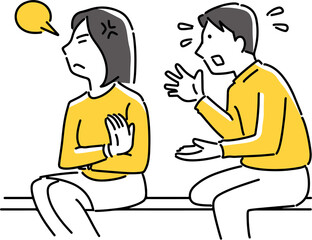 男性の話を拒絶する女性