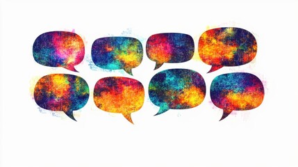 Colorful speech bubbles representing communication and dialogue.