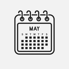 Vector template icon page calendar, month May