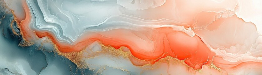Fototapeta premium Mesmerizing Glowing Marble Patterns in Warm Peach Hues