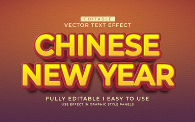 Obraz premium 3d editable chinese new year text effect typography style template