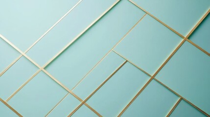 Obraz premium Pastel geometric background with minimalist pencil strokes and gold accents creating a serene and stylish atmosphere