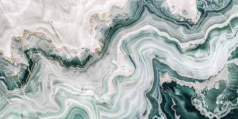Naklejka premium abstract green and white marble surface texture background