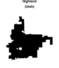 Highland (Utah) blank outline map