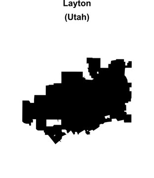 Layton (Utah) blank outline map