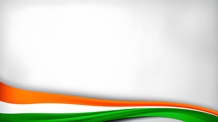 A dynamic abstract representation of the Indian flag, with flowing lines and vibrant colors evoking a sense of national pride and energy