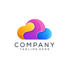 Cloud colorfull logo template