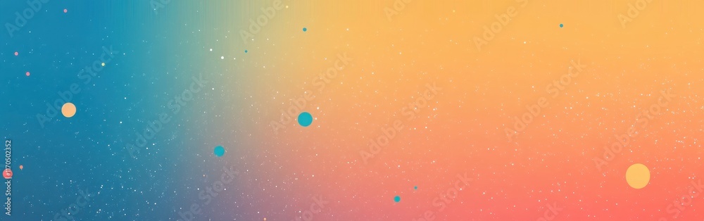 Fototapete vibrant abstract composition featuring a gradient and colorful circular elements in a contemporary s