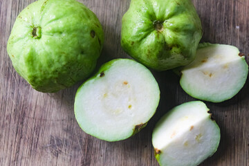 several guavas on the table