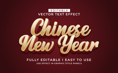 3d editable chinese new year text effect typography style template