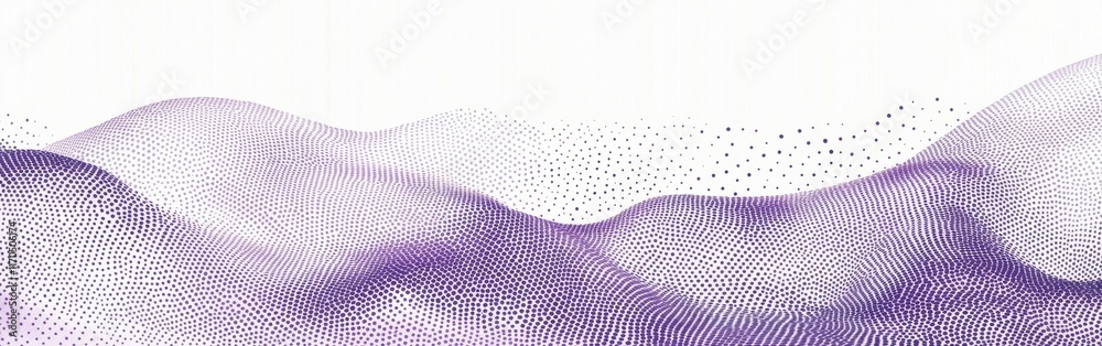 Aufkleber Halftone pattern creating a soothing lavender wave effect in a minimalist design