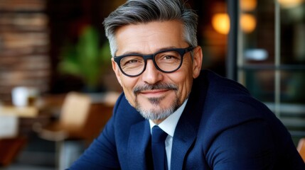 Fototapeta premium Successful Businessman in a Cafe