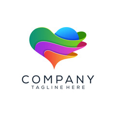 Love colorful logo design