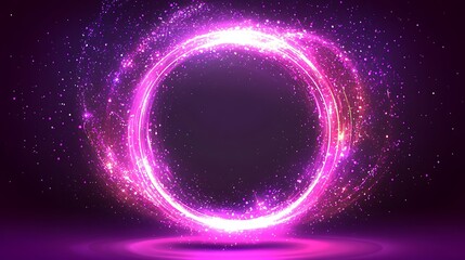 Obraz premium Abstract background of glowing particles. luminous swirling. Elegant glowing circle