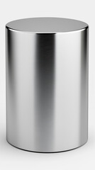 Vertical polished cylinder reflecting light softly.