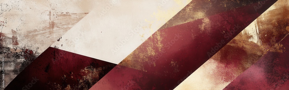 Poster Dynamic geometric background in rich shades showcasing bold angular patterns and textures