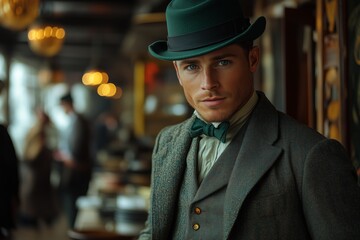 ginger Irish man smiling dressed in St. Patrick's Day 