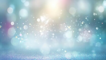 A soft, dreamy bokeh background with sparkling lights in serene blue and pastel hues, perfect for creative projects.