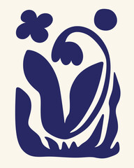 paper cut flower silhouette vector illustration