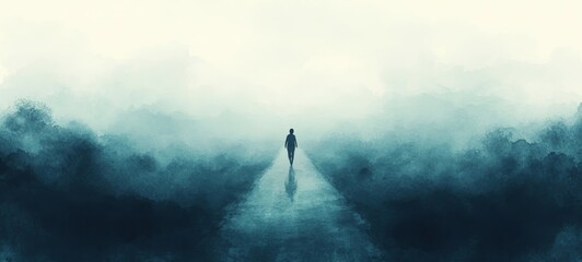 Fototapeta premium The Endless Road, Persistent Depressive Disorder Dysthymia