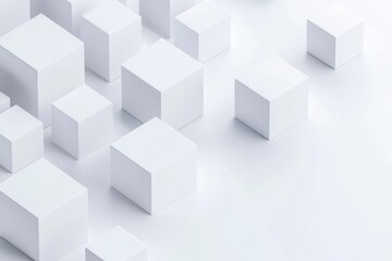 Obraz premium Minimalistic white background with square empty boxes