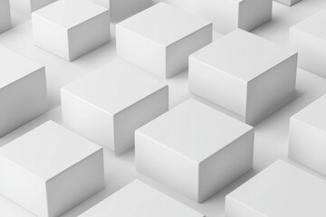 Fototapeta premium Minimalistic white background with square empty boxes