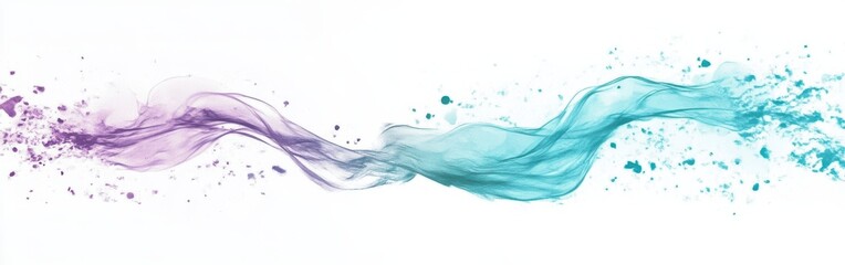 Vibrant flowing splashes of color create an abstract design on a minimalist white background