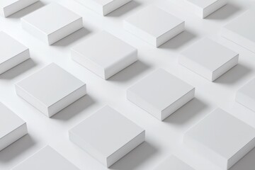 Minimalistic white background with square empty boxes