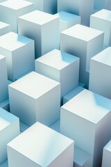 Minimalistic white background with square empty boxes