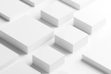 Minimalistic white background with square empty boxes