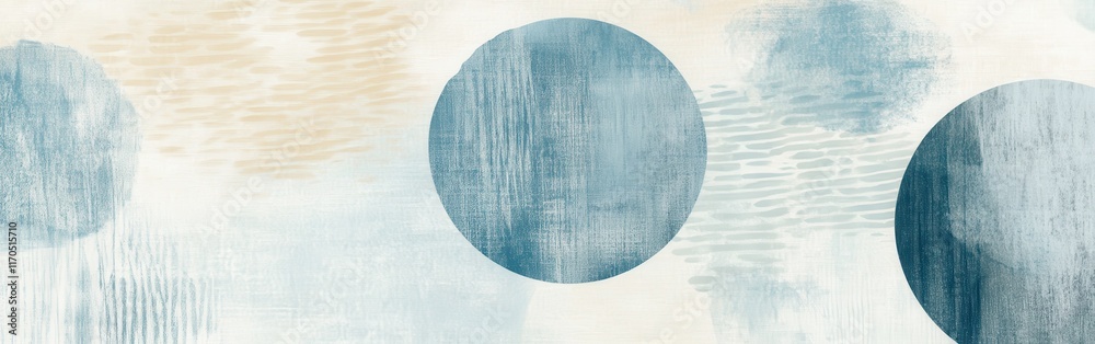 Poster elegant dotted design in soft pastel blue tones creating a serene and artistic atmosphere for modern