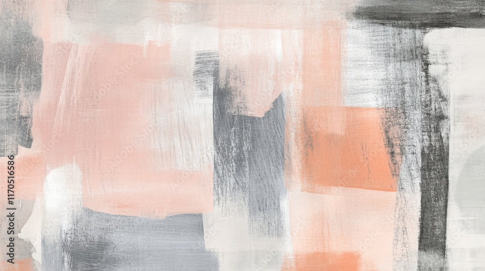 Aufkleber Abstract pencil strokes create an expressive composition with undefined marks in soft hues