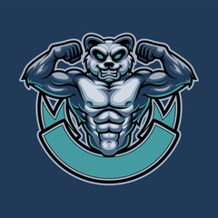Animal Panda Bodybuilding Mascot Vector Illustration Works Perfectly for Your Brand Business
