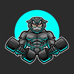 Animal Dog Gym Mascot Vector Illustration Works Perfectly for Your Brand Business
