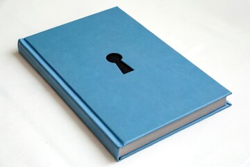 book with keyhole on white background. Unlock new knowledge concept